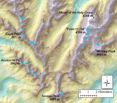 map of northern Sawatch Range